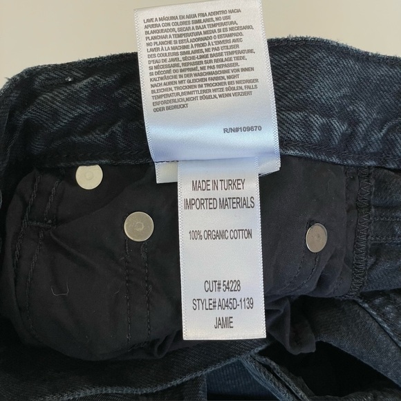 Agolde Jamie High Rise Classic Slim Fit Rigid Denim Jean Rematch Washed Black 24 - Picture 11 of 11